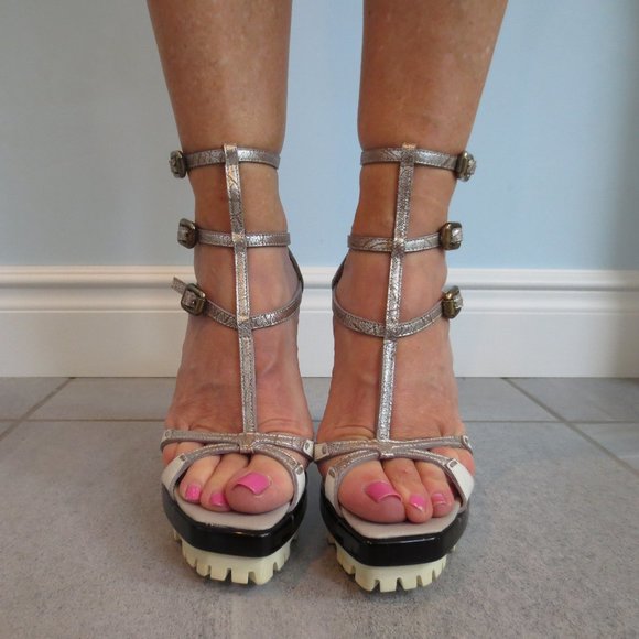 NIB CELINE Multi Strapped Complicated High Heel Sandals - Picture 2 of 16